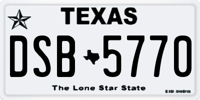 TX license plate DSB5770