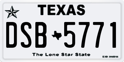 TX license plate DSB5771