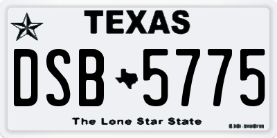 TX license plate DSB5775