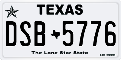 TX license plate DSB5776