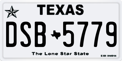 TX license plate DSB5779