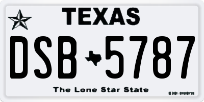 TX license plate DSB5787