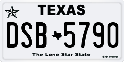 TX license plate DSB5790