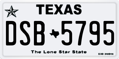TX license plate DSB5795