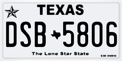 TX license plate DSB5806
