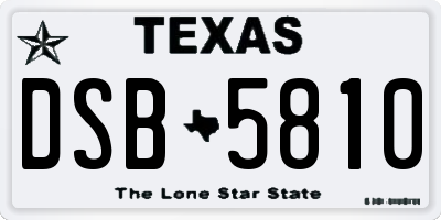TX license plate DSB5810