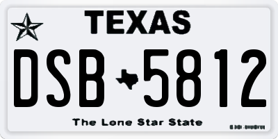 TX license plate DSB5812