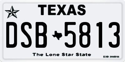 TX license plate DSB5813