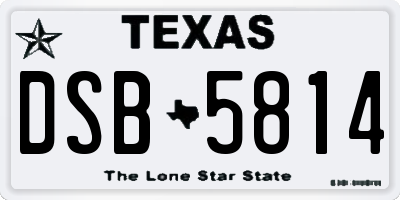TX license plate DSB5814