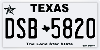 TX license plate DSB5820