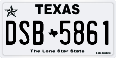 TX license plate DSB5861