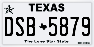TX license plate DSB5879