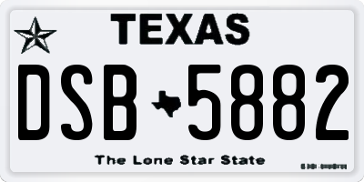 TX license plate DSB5882