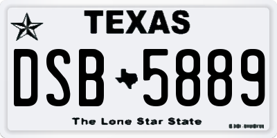 TX license plate DSB5889