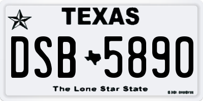 TX license plate DSB5890