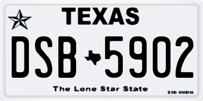 TX license plate DSB5902