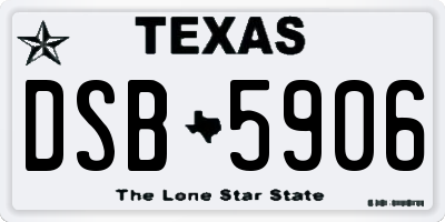 TX license plate DSB5906