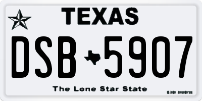 TX license plate DSB5907