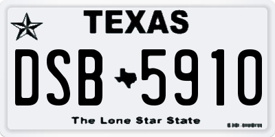 TX license plate DSB5910