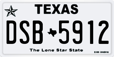 TX license plate DSB5912