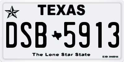 TX license plate DSB5913