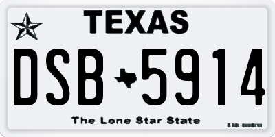 TX license plate DSB5914