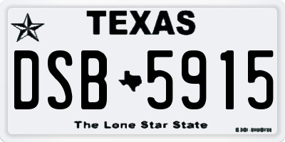 TX license plate DSB5915