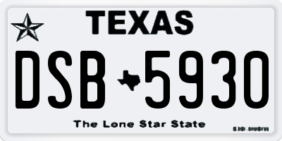 TX license plate DSB5930