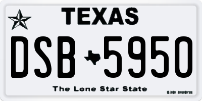 TX license plate DSB5950