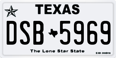 TX license plate DSB5969