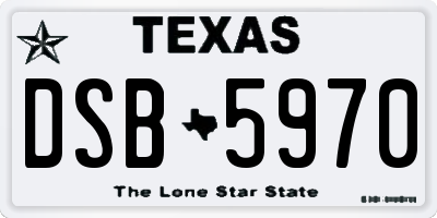 TX license plate DSB5970