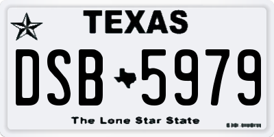 TX license plate DSB5979