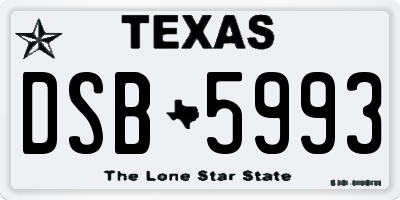 TX license plate DSB5993