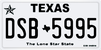 TX license plate DSB5995