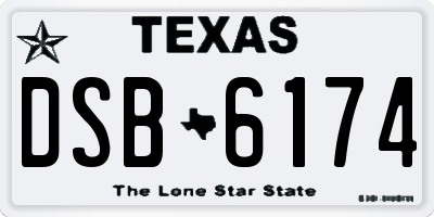 TX license plate DSB6174