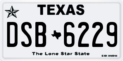 TX license plate DSB6229