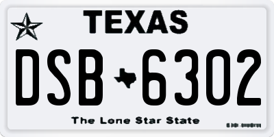 TX license plate DSB6302