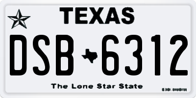 TX license plate DSB6312