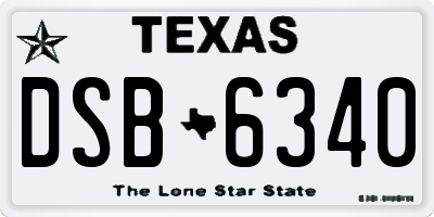 TX license plate DSB6340