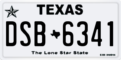 TX license plate DSB6341