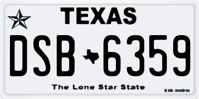 TX license plate DSB6359