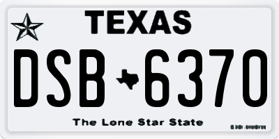 TX license plate DSB6370