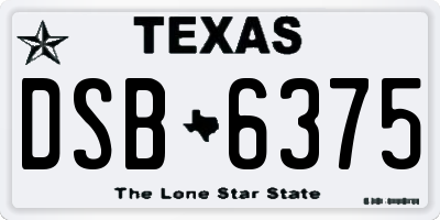 TX license plate DSB6375