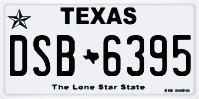 TX license plate DSB6395