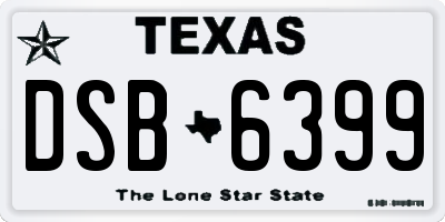 TX license plate DSB6399