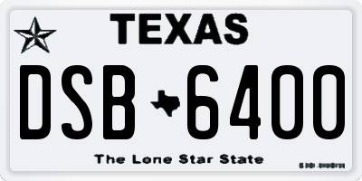 TX license plate DSB6400