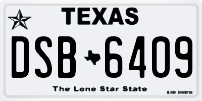 TX license plate DSB6409