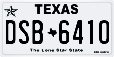 TX license plate DSB6410