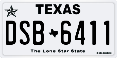 TX license plate DSB6411