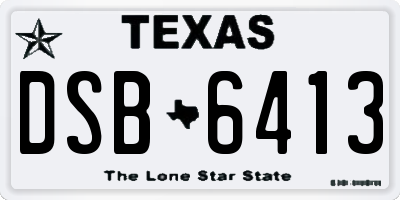 TX license plate DSB6413